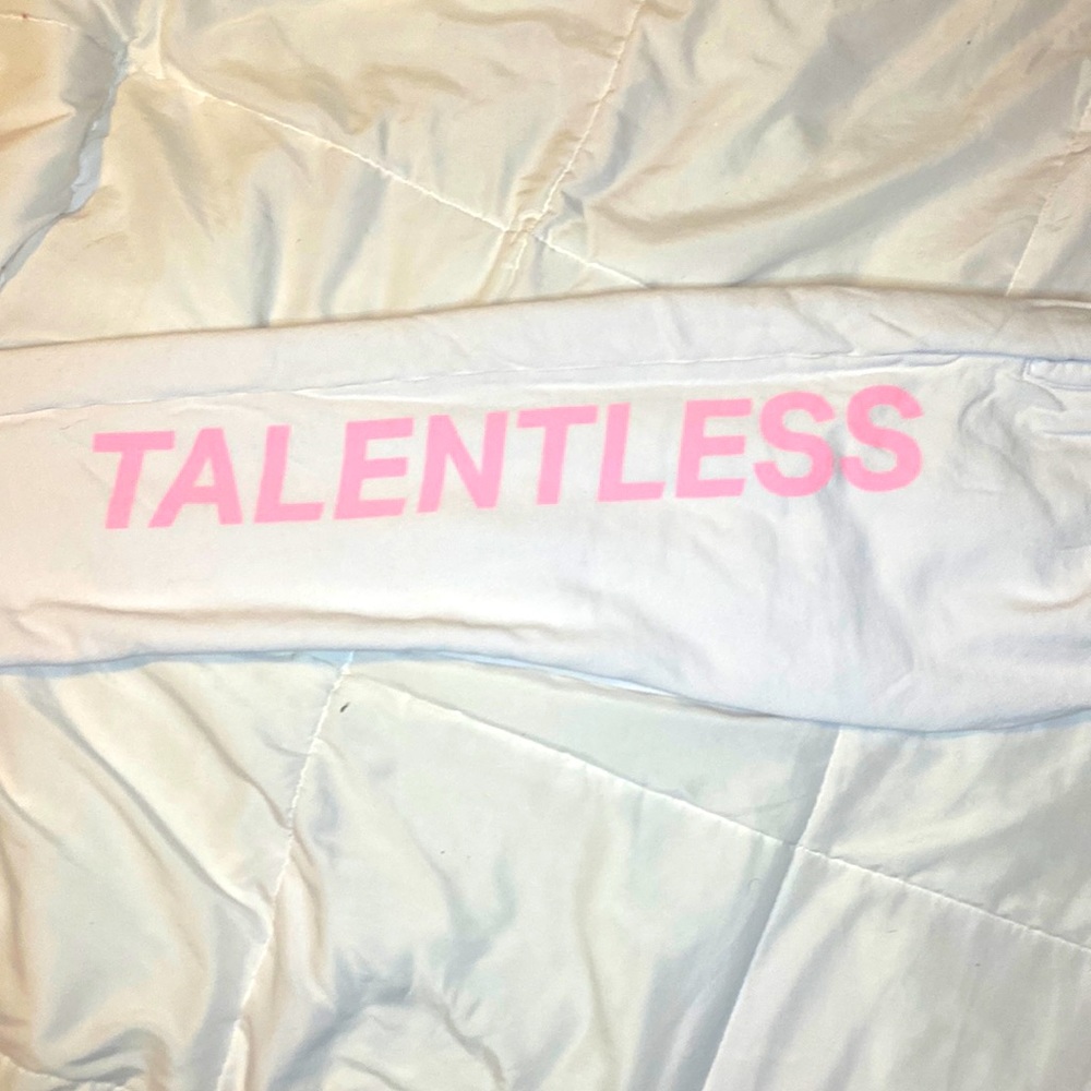 EXTREMELY rare white and pink talentless premium sweatpants